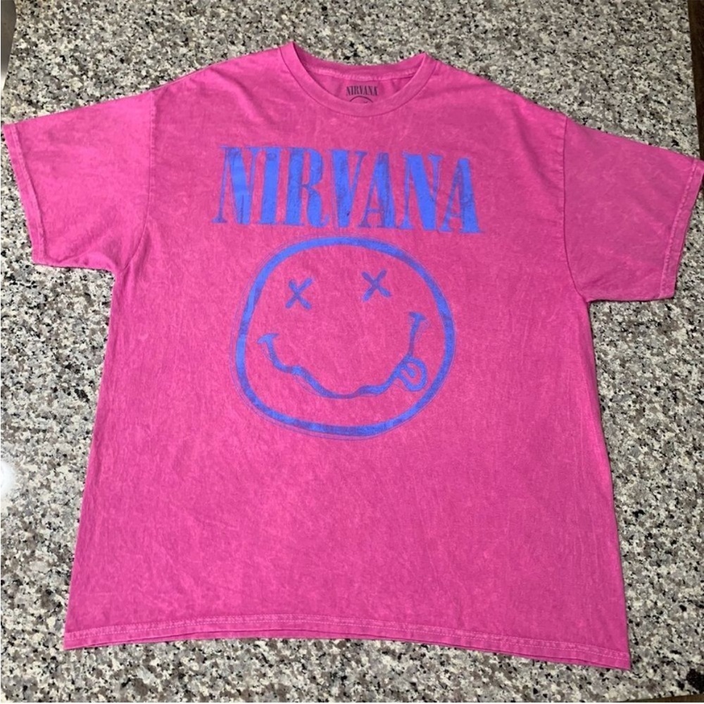 NIRVANA Shirt XL Grunge Pink